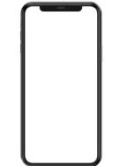 Smartphone with blank white screen and notch at top