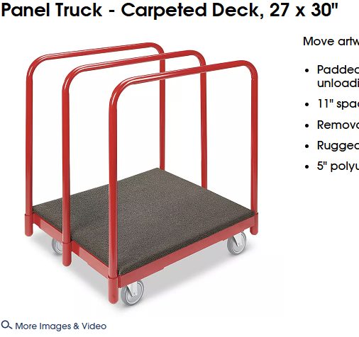 Panel truck with carpeted deck, twenty-seven by thirty inches