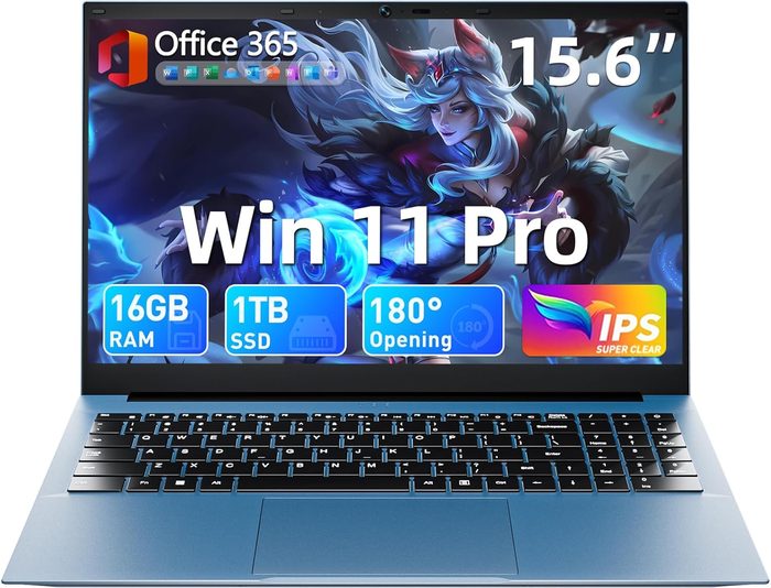 Laptop computer with Windows 11 Pro, 16GB RAM, 1TB SSD specifications