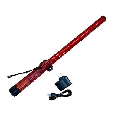 Red LED light stick with battery charger and power cord